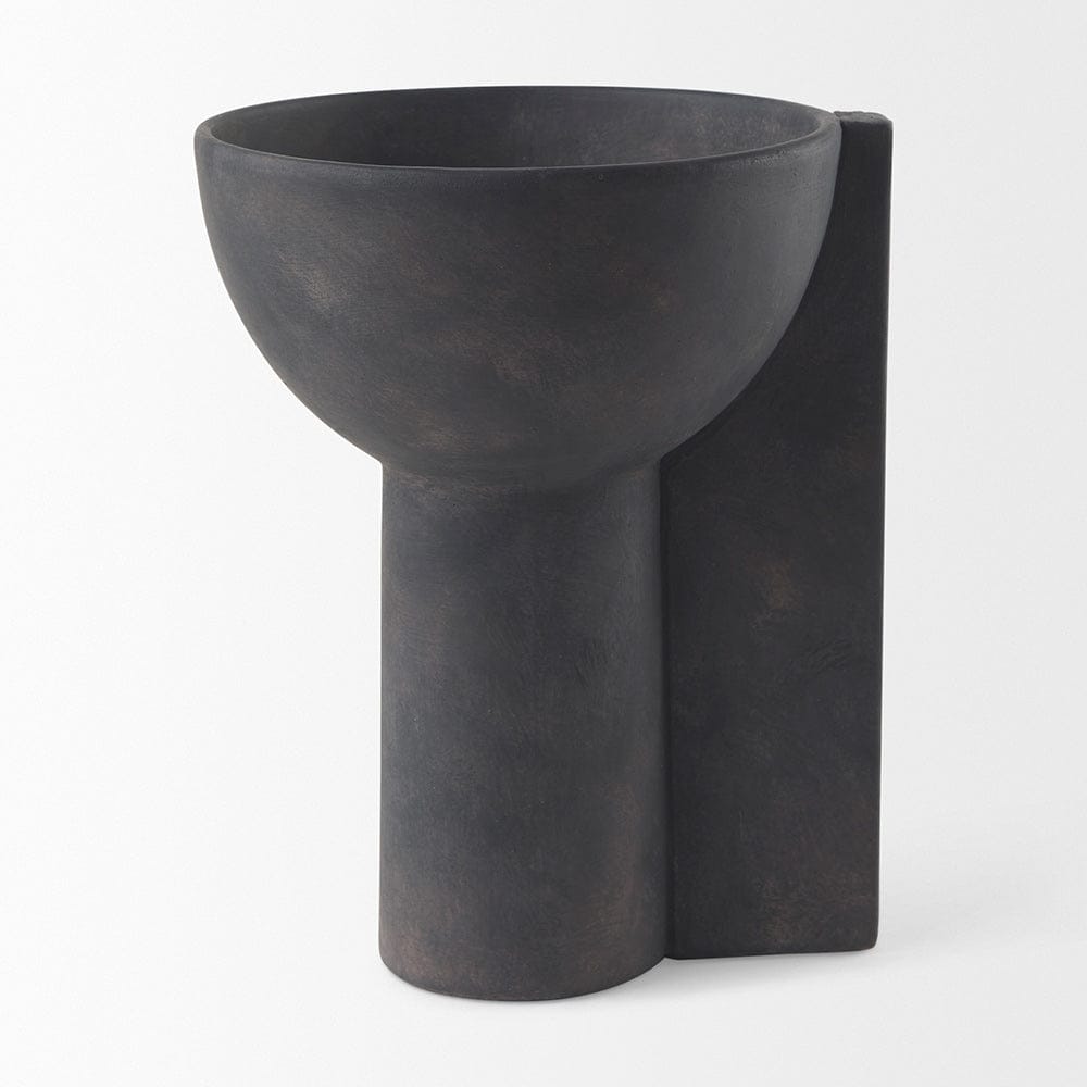 Mercana - Sariah 9.1L x 8.3W x 10.8H Black Ceramic Vase - 69792 view 3