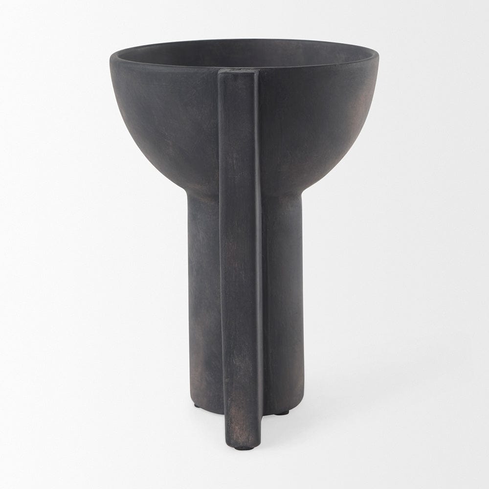 Mercana - Sariah 9.1L x 8.3W x 10.8H Black Ceramic Vase - 69792 view 4