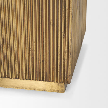 Mercana - Satima Black Marble w/ Gold Metal Square Fluted Accent Table - 70778 view 6