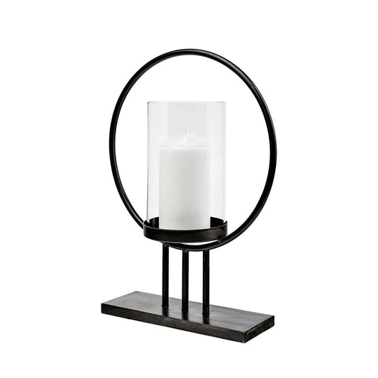 Mercana - Saturn I Small Black Metal Table Candle Holder - 67964_CLOSEOUT view 1