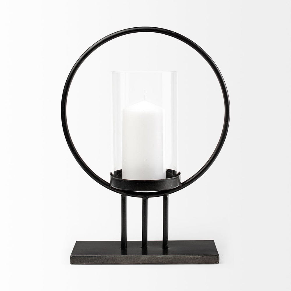 Mercana - Saturn I Small Black Metal Table Candle Holder - 67964_CLOSEOUT view 4