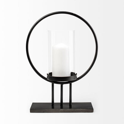 Mercana - Saturn I Small Black Metal Table Candle Holder - 67964_CLOSEOUT view 4