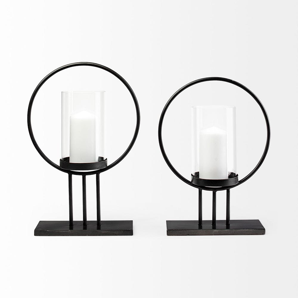 Mercana - Saturn I Small Black Metal Table Candle Holder - 67964_CLOSEOUT view 6