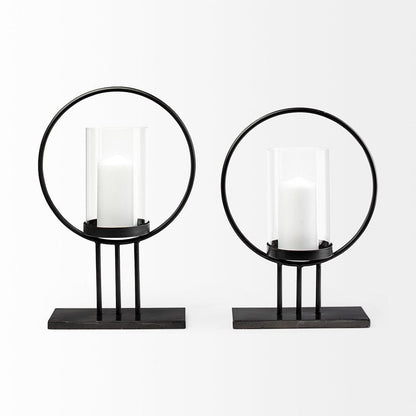 Mercana - Saturn I Small Black Metal Table Candle Holder - 67964_CLOSEOUT view 6