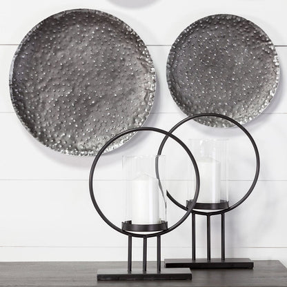 Mercana - Saturn I Small Black Metal Table Candle Holder - 67964_CLOSEOUT view 7