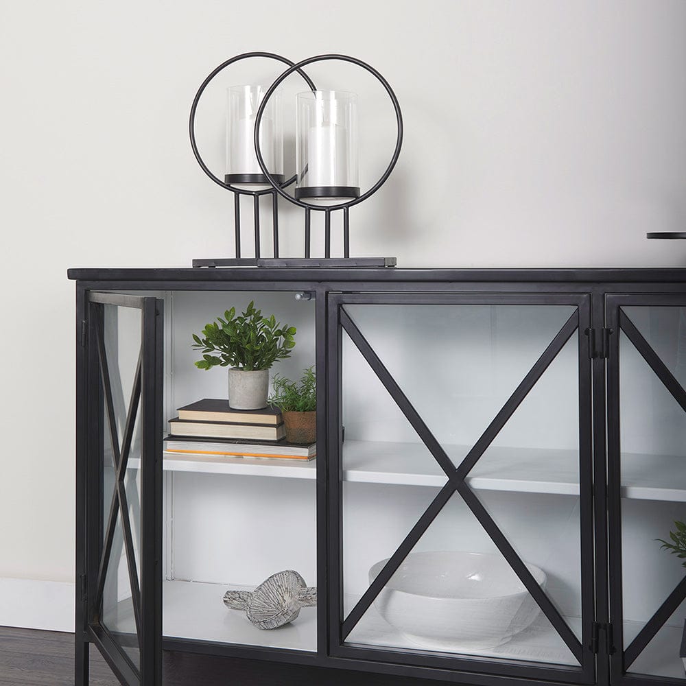 Mercana - Saturn I Small Black Metal Table Candle Holder - 67964_CLOSEOUT view 8