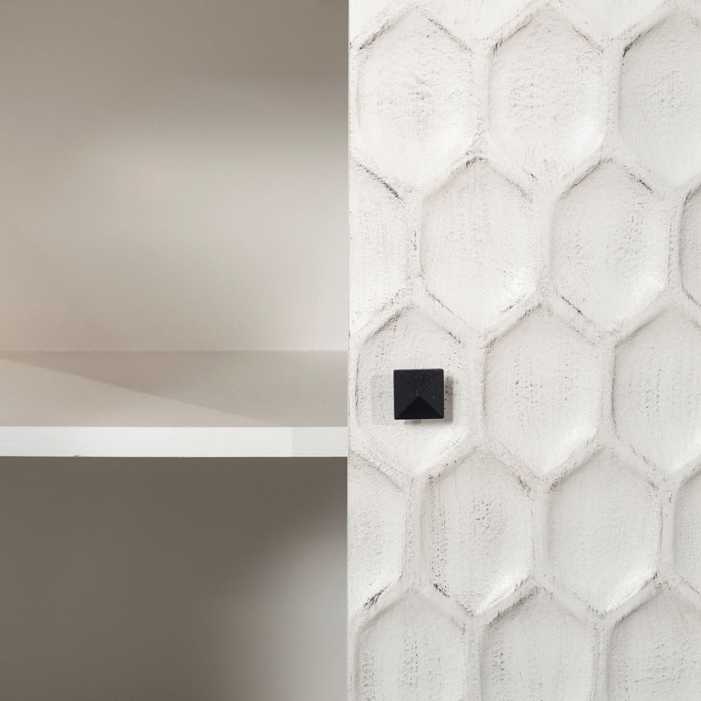 Mercana - Savannah White Fir Veneer & Gray Metal 3-Door Accent Cabinet - 68268 view 9