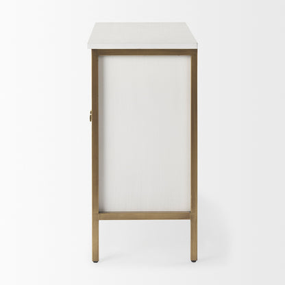 Mercana - Savannah White Fir Veneer w/ Gold Metal Accent 2-Door Accent Cabinet - 69760 view 3