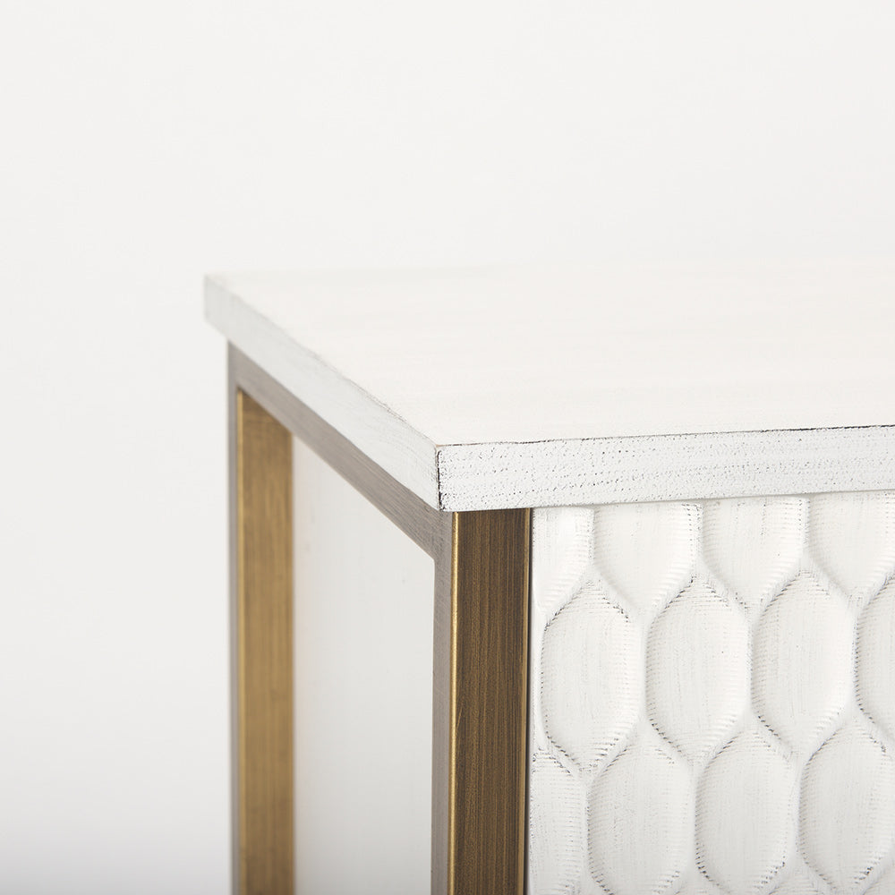 Mercana - Savannah White Fir Veneer w/ Gold Metal Accent 2-Door Accent Cabinet - 69760 view 7