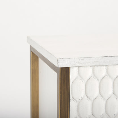 Mercana - Savannah White Fir Veneer w/ Gold Metal Accent 2-Door Accent Cabinet - 69760 view 7