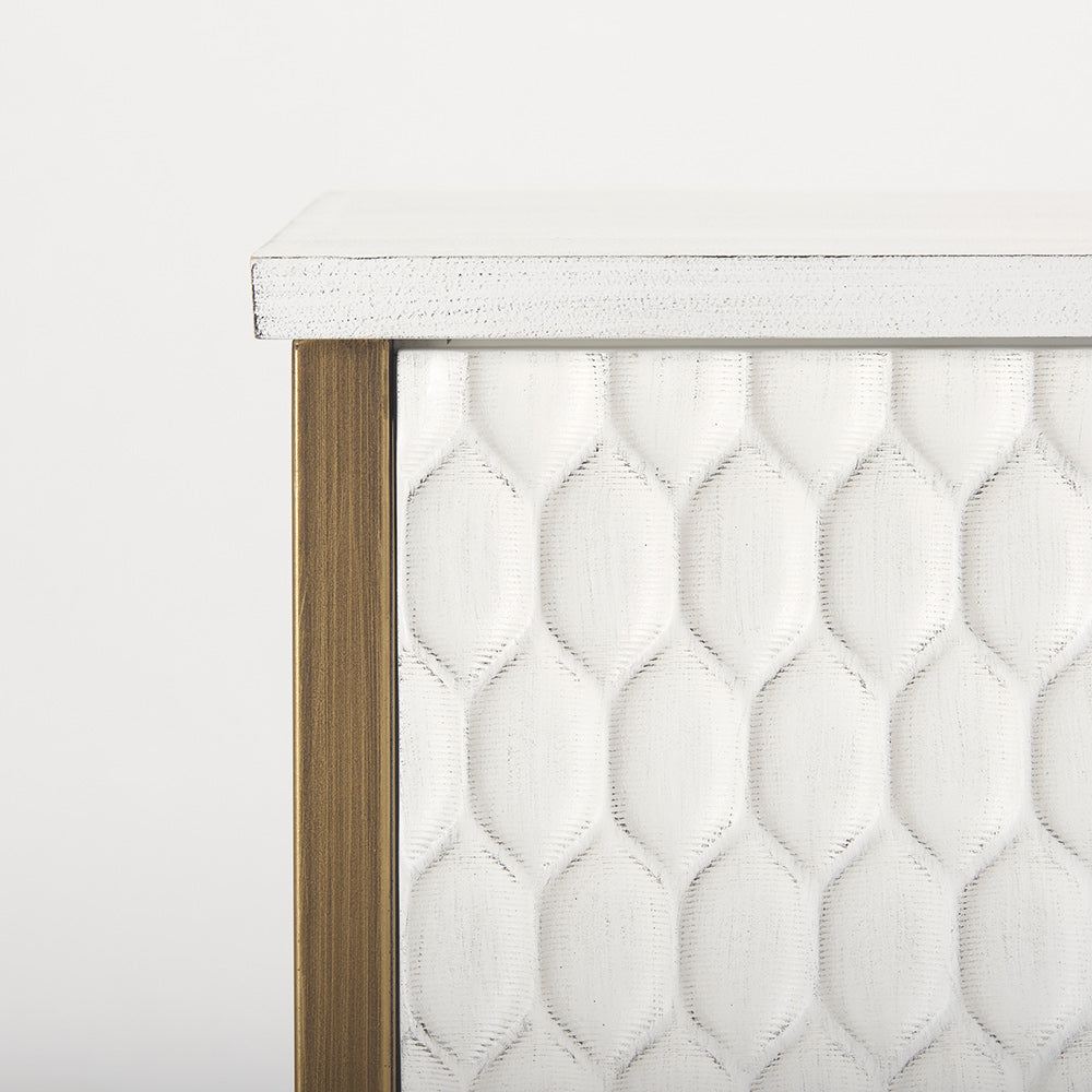 Mercana - Savannah White Fir Veneer w/ Gold Metal Accent 2-Door Accent Cabinet - 69760 view 8