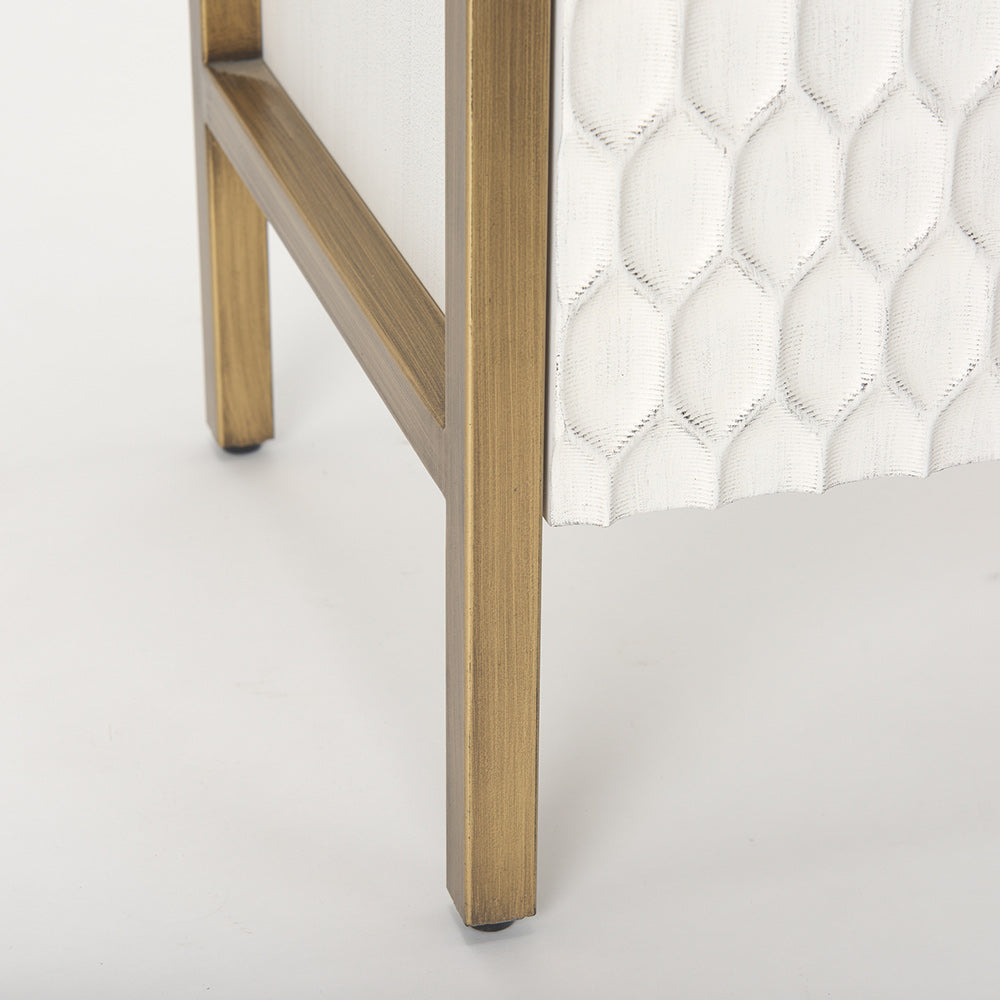 Mercana - Savannah White Fir Veneer w/ Gold Metal Accent 2-Door Accent Cabinet - 69760 view 11