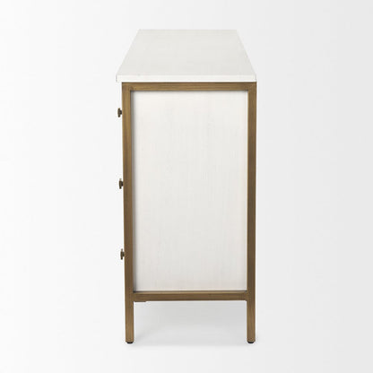 Mercana - Savannah White Fir Veneer w/ Gold Metal Accents 6-Drawer Sideboard - 69759_CLOSEOUT view 3