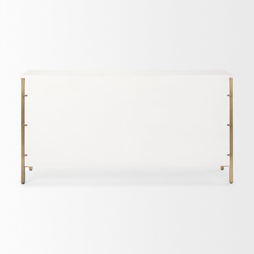 Mercana - Savannah White Fir Veneer w/ Gold Metal Accents 6-Drawer Sideboard - 69759_CLOSEOUT view 4
