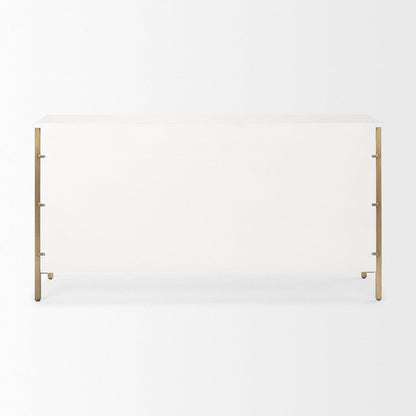 Mercana - Savannah White Fir Veneer w/ Gold Metal Accents 6-Drawer Sideboard - 69759_CLOSEOUT view 4