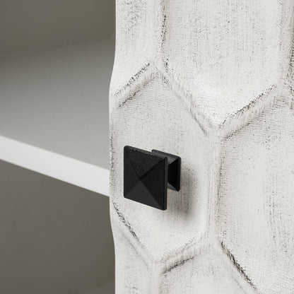 Mercana - Savannah White Fir Veneer w/ Gray Metal 2-Door Accent Cabinet - 68267 view 7