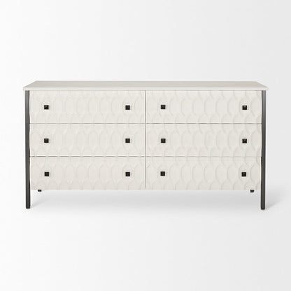 Mercana - Savannah White Fir Veneer w/ Gray Metal 6-Drawer Sideboard - 69974_CLOSEOUT view 6