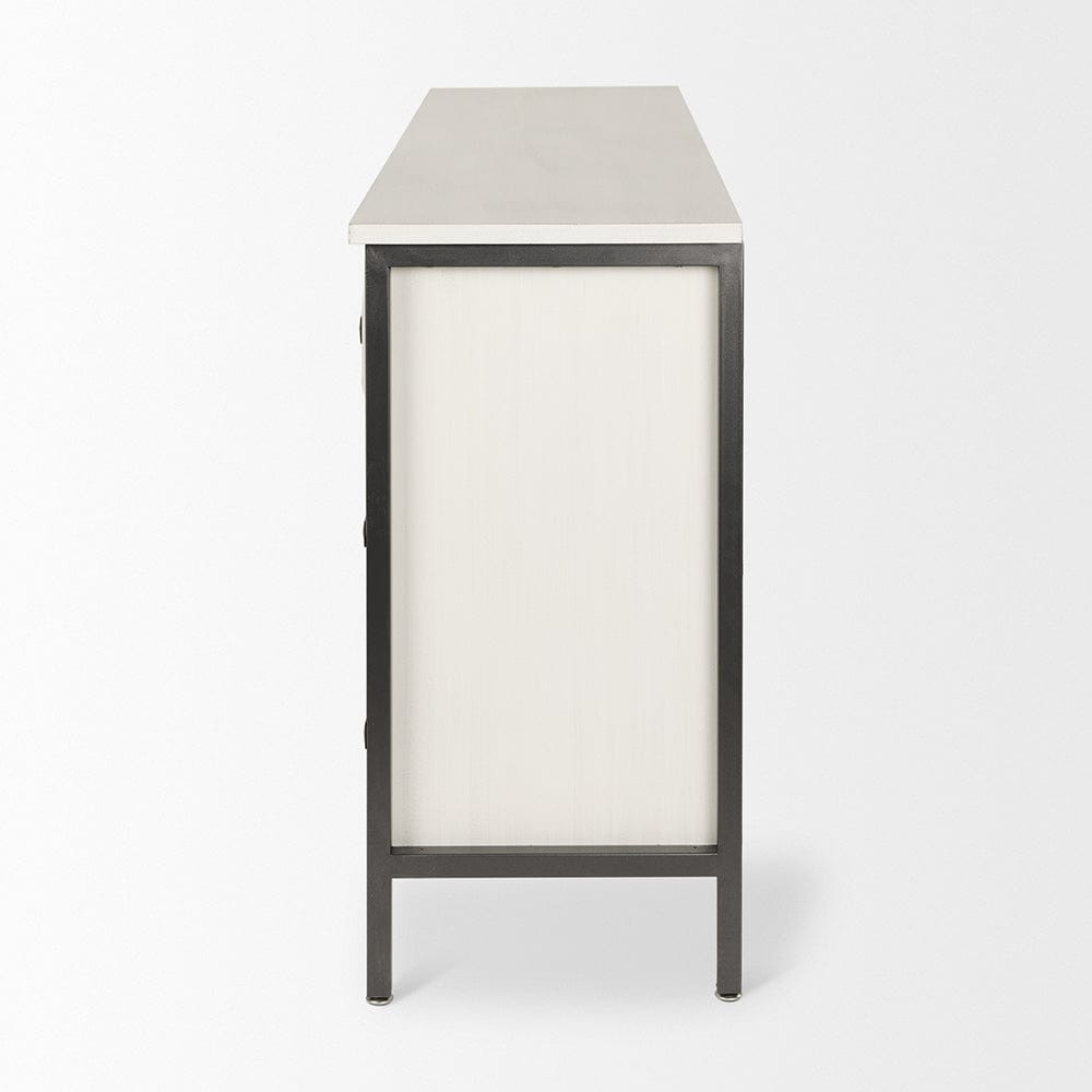 Mercana - Savannah White Fir Veneer w/ Gray Metal 6-Drawer Sideboard - 69974_CLOSEOUT view 7
