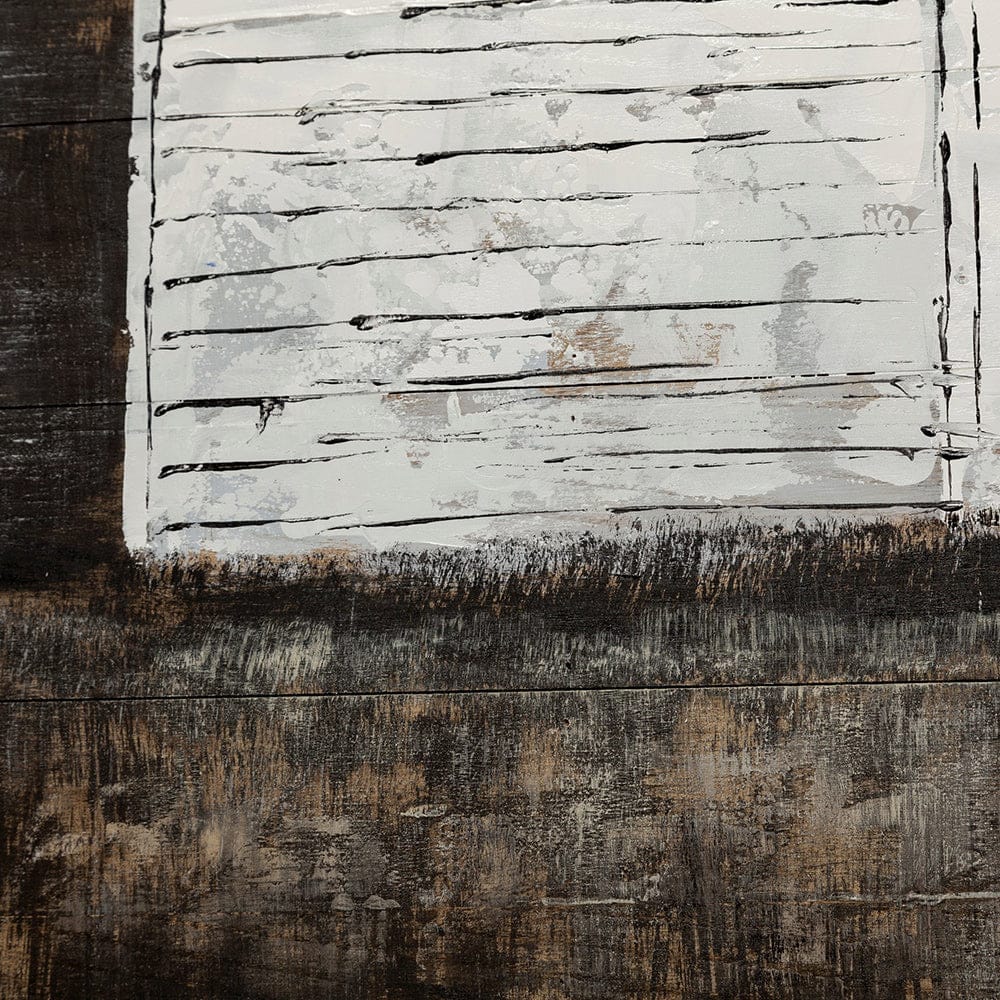 Mercana - Sawmill Creek 42x62 Farmhouse White Barn Original Hand Painted on Wood Oil Painting - 40761 view 3