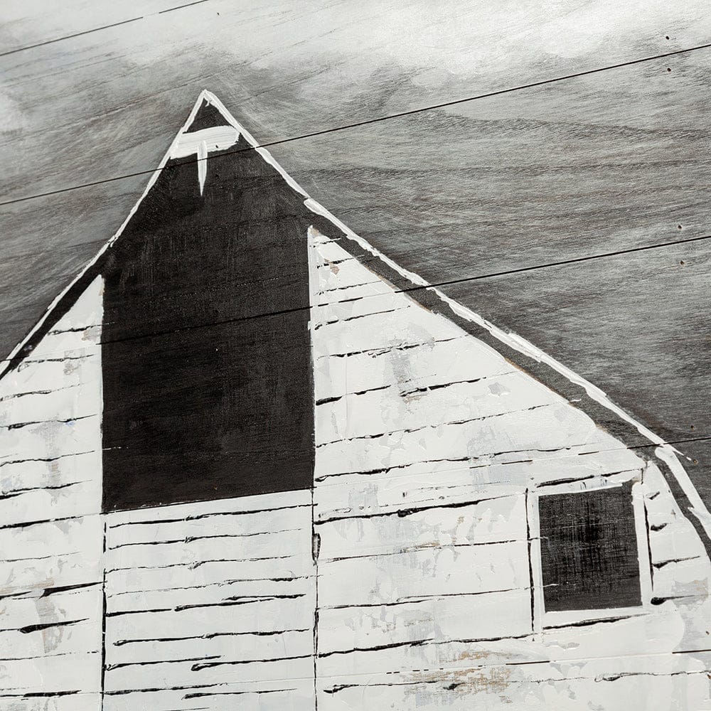 Mercana - Sawmill Creek 42x62 Farmhouse White Barn Original Hand Painted on Wood Oil Painting - 40761 view 5