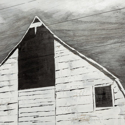 Mercana - Sawmill Creek 42x62 Farmhouse White Barn Original Hand Painted on Wood Oil Painting - 40761 view 5