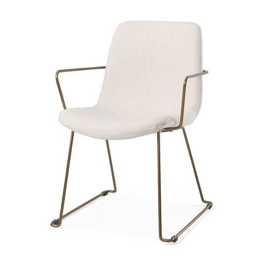 Mercana - Sawyer Cream Fabric Wrap Gold Metal Frame Dining Chair - 69846_CLOSEOUT view 1