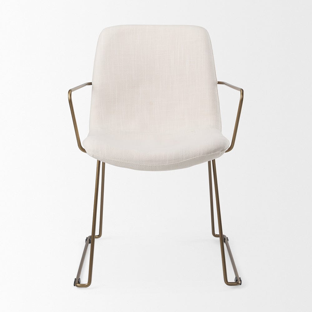 Mercana - Sawyer Cream Fabric Wrap Gold Metal Frame Dining Chair - 69846_CLOSEOUT view 2