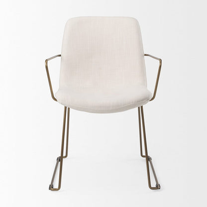 Mercana - Sawyer Cream Fabric Wrap Gold Metal Frame Dining Chair - 69846_CLOSEOUT view 2