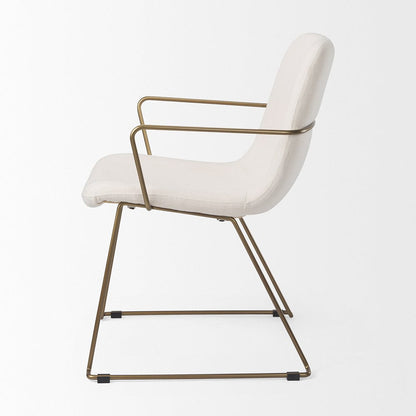 Mercana - Sawyer Cream Fabric Wrap Gold Metal Frame Dining Chair - 69846_CLOSEOUT view 3