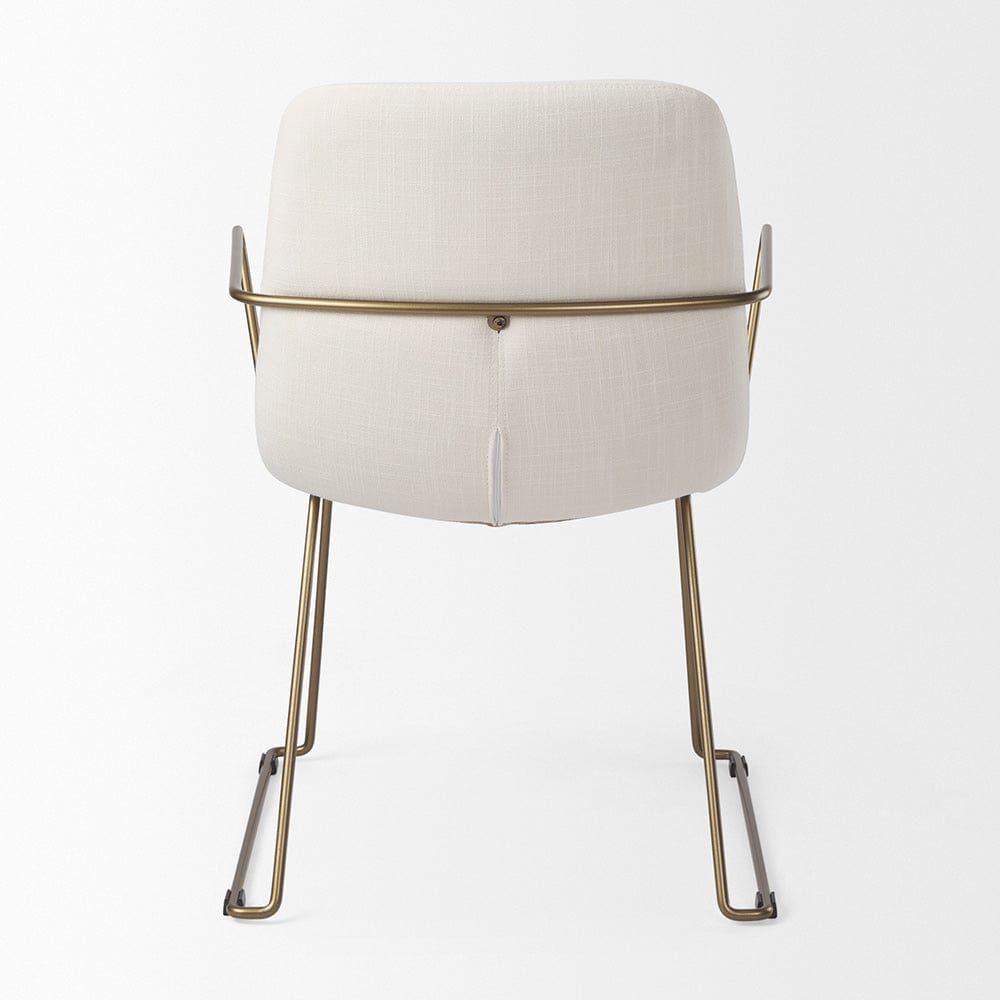 Mercana - Sawyer Cream Fabric Wrap Gold Metal Frame Dining Chair - 69846_CLOSEOUT view 4