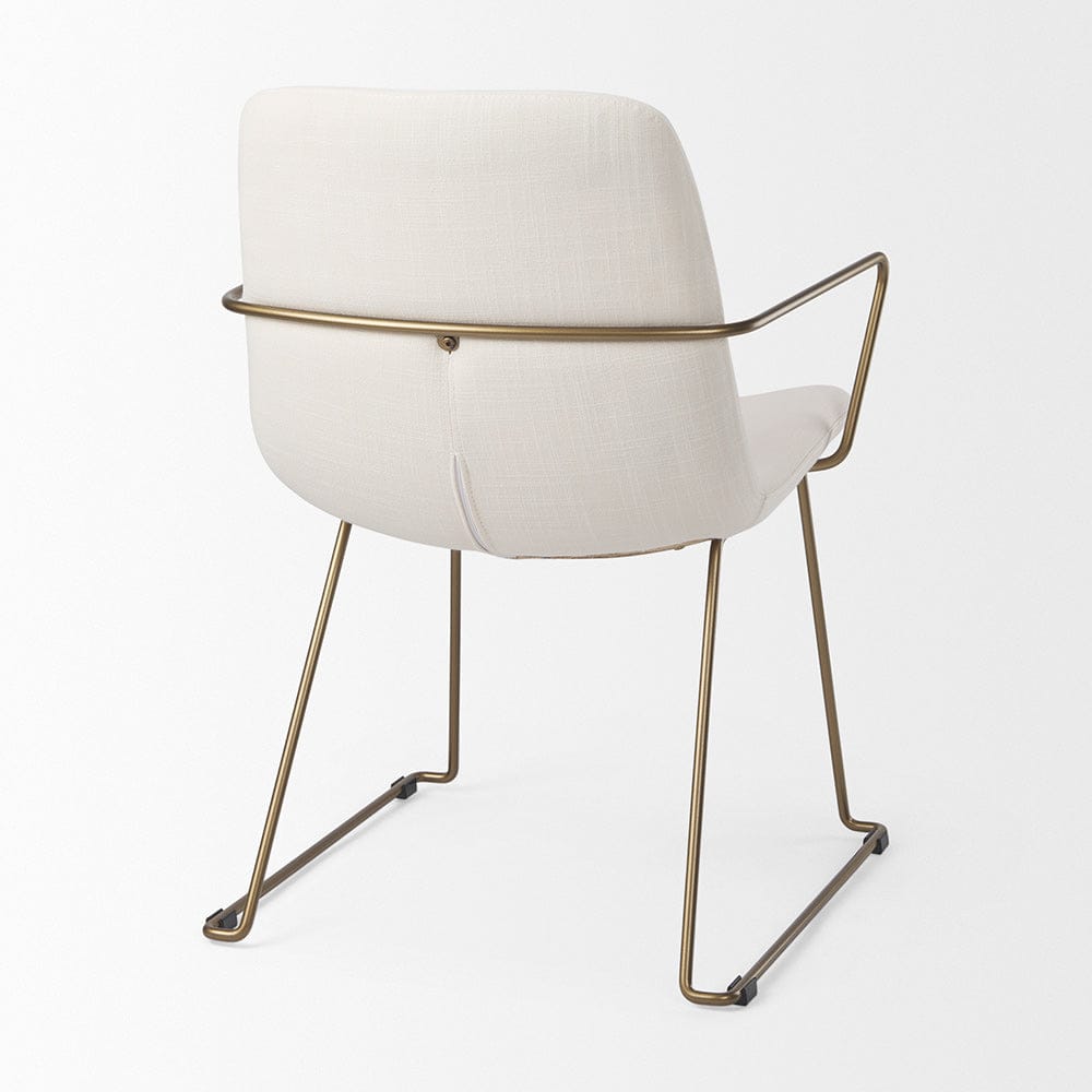 Mercana - Sawyer Cream Fabric Wrap Gold Metal Frame Dining Chair - 69846_CLOSEOUT view 5