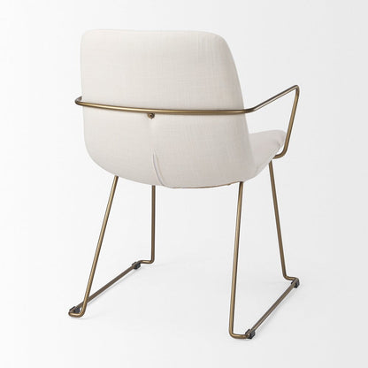 Mercana - Sawyer Cream Fabric Wrap Gold Metal Frame Dining Chair - 69846_CLOSEOUT view 5