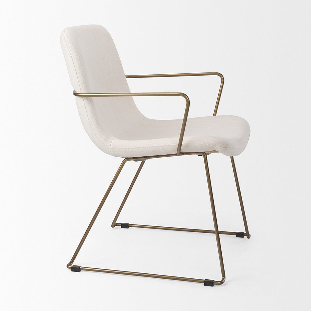 Mercana - Sawyer Cream Fabric Wrap Gold Metal Frame Dining Chair - 69846_CLOSEOUT view 6