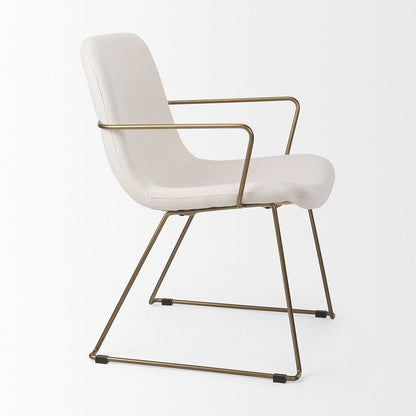 Mercana - Sawyer Cream Fabric Wrap Gold Metal Frame Dining Chair - 69846_CLOSEOUT view 6