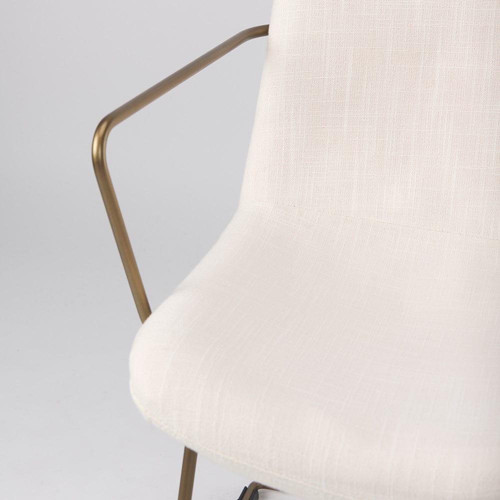Mercana - Sawyer Cream Fabric Wrap Gold Metal Frame Dining Chair - 69846_CLOSEOUT view 9