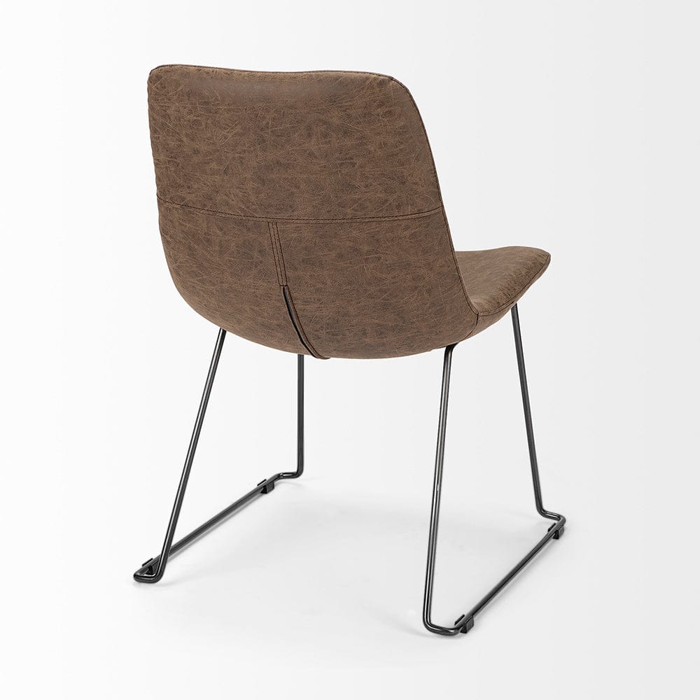 Mercana - Sawyer I Brown Faux-Leather Seat BlackIron Frame Dining Chair (Set of 2) - 68314_CLOSEOUT view 2