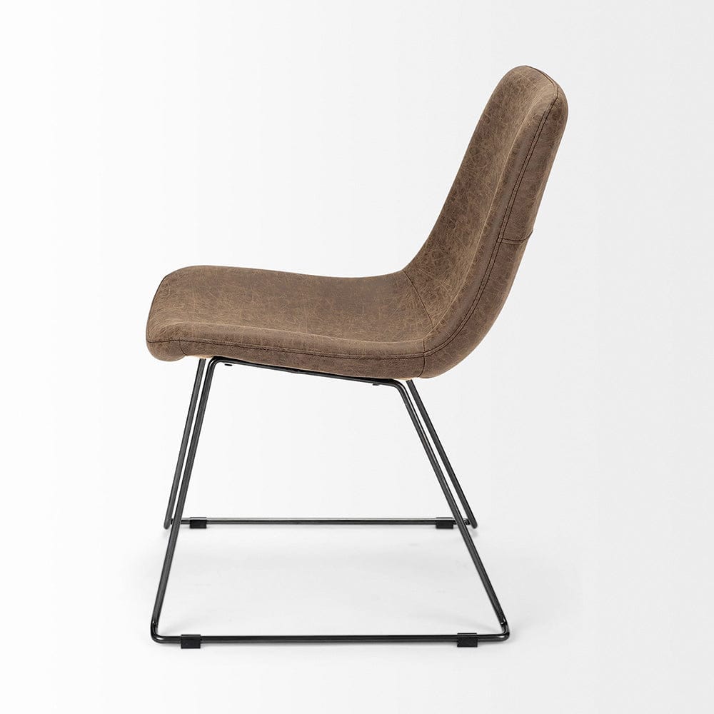 Mercana - Sawyer I Brown Faux-Leather Seat BlackIron Frame Dining Chair (Set of 2) - 68314_CLOSEOUT view 4