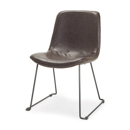 Mercana - Sawyer I Dark Brown Faux-Leather Seat Black Iron Frame Dining Chair (Set of 2) - 68312 view 1