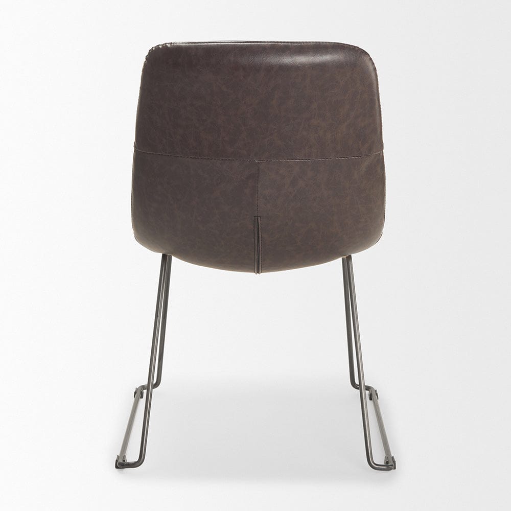 Mercana - Sawyer I Dark Brown Faux-Leather Seat Black Iron Frame Dining Chair (Set of 2) - 68312 view 2