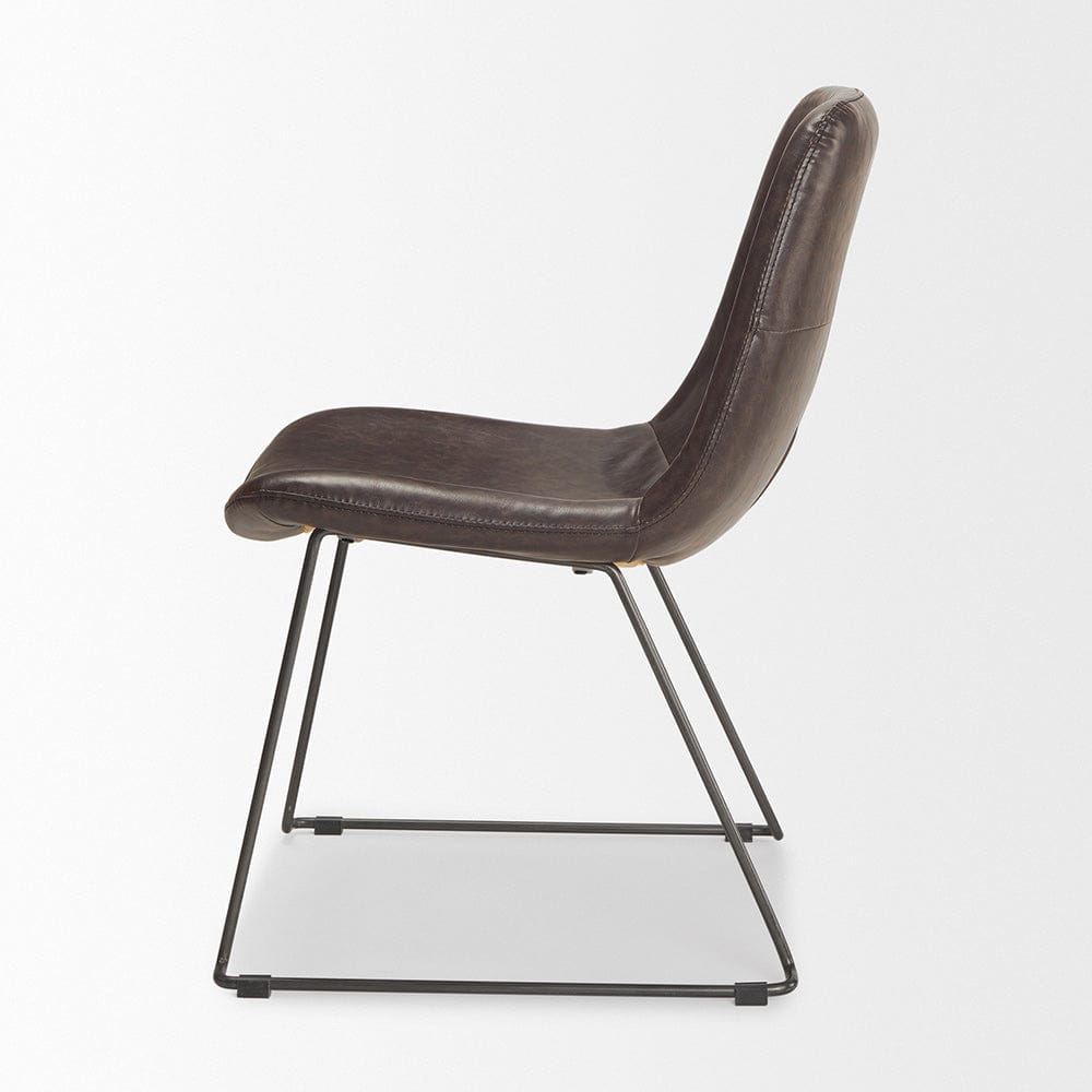 Mercana - Sawyer I Dark Brown Faux-Leather Seat Black Iron Frame Dining Chair (Set of 2) - 68312 view 3