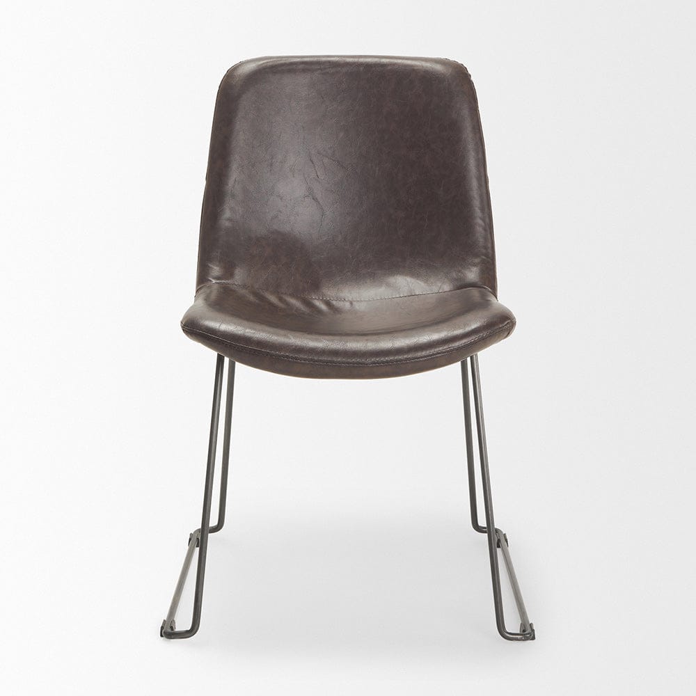 Mercana - Sawyer I Dark Brown Faux-Leather Seat Black Iron Frame Dining Chair (Set of 2) - 68312 view 4