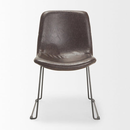 Mercana - Sawyer I Dark Brown Faux-Leather Seat Black Iron Frame Dining Chair (Set of 2) - 68312 view 4