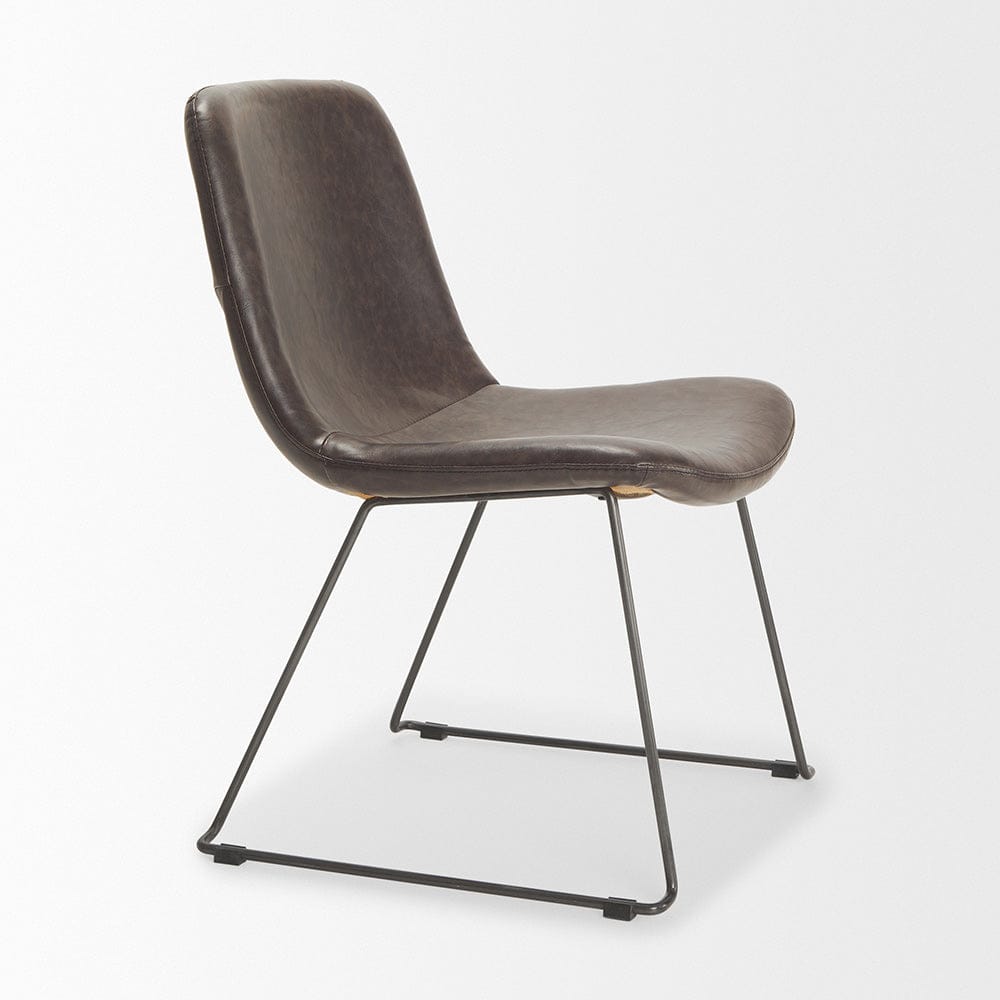 Mercana - Sawyer I Dark Brown Faux-Leather Seat Black Iron Frame Dining Chair (Set of 2) - 68312 view 5