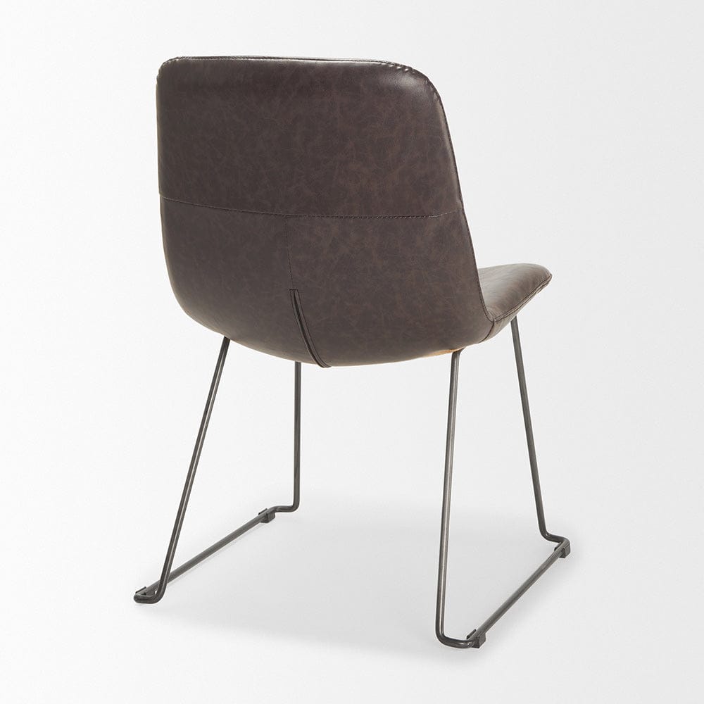 Mercana - Sawyer I Dark Brown Faux-Leather Seat Black Iron Frame Dining Chair (Set of 2) - 68312 view 6