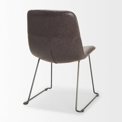 Mercana - Sawyer I Dark Brown Faux-Leather Seat Black Iron Frame Dining Chair (Set of 2) - 68312 view 6