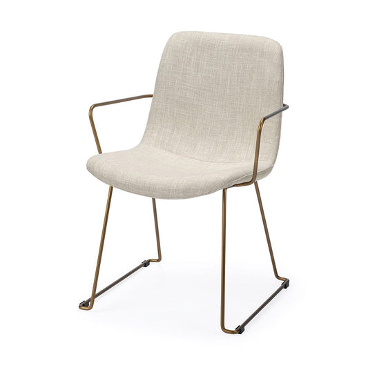 Mercana - Sawyer II Beige Fabric Wrap Gold Metal Frame Dining Chair - 68315_CLOSEOUT view 1