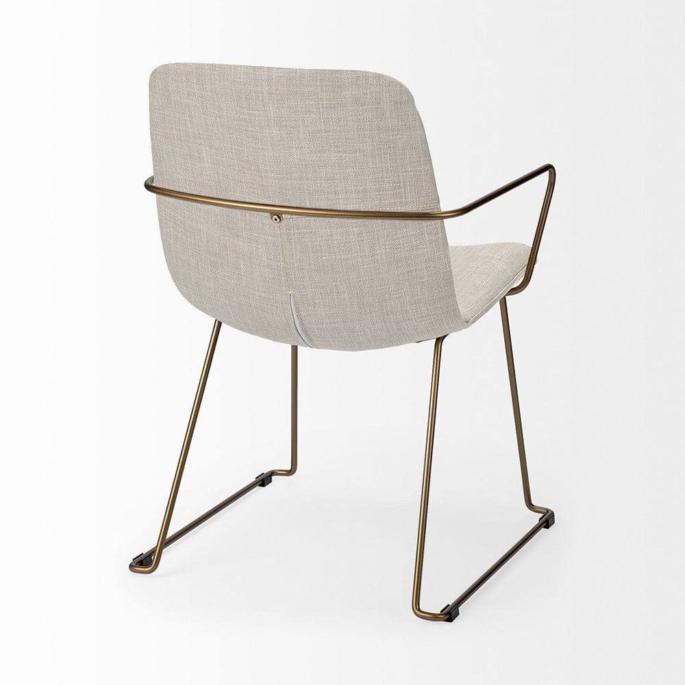 Mercana - Sawyer II Beige Fabric Wrap Gold Metal Frame Dining Chair - 68315_CLOSEOUT view 3