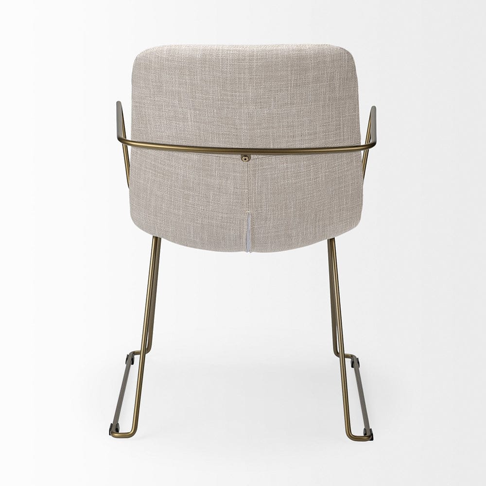 Mercana - Sawyer II Beige Fabric Wrap Gold Metal Frame Dining Chair - 68315_CLOSEOUT view 4