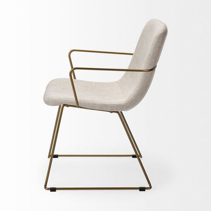 Mercana - Sawyer II Beige Fabric Wrap Gold Metal Frame Dining Chair - 68315_CLOSEOUT view 5