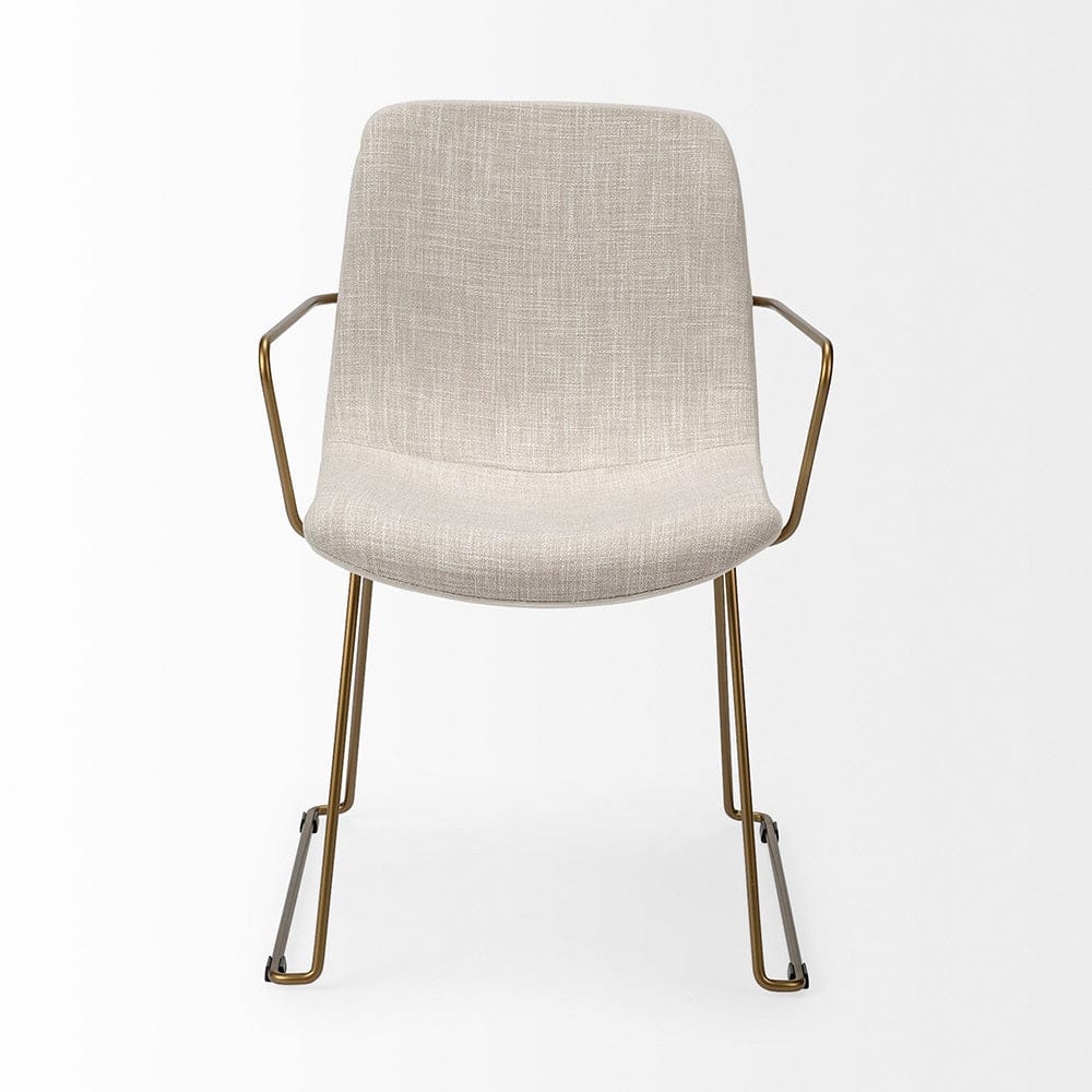 Mercana - Sawyer II Beige Fabric Wrap Gold Metal Frame Dining Chair - 68315_CLOSEOUT view 6